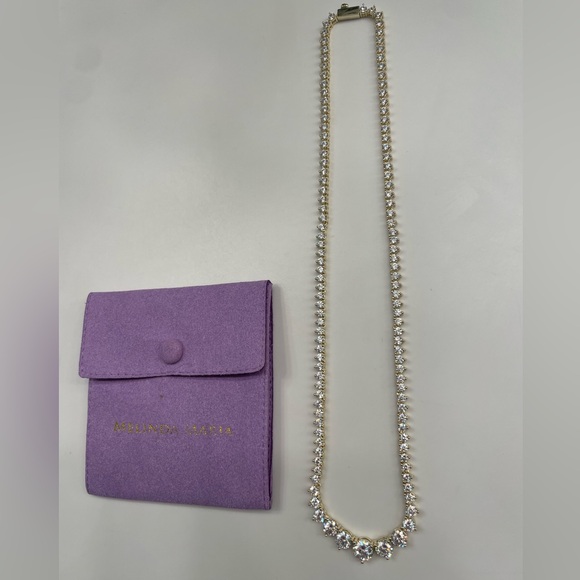 NWT Melinda Maria Gold “Not Your Basic Graduated Tennis Necklace” - Picture 2 of 11